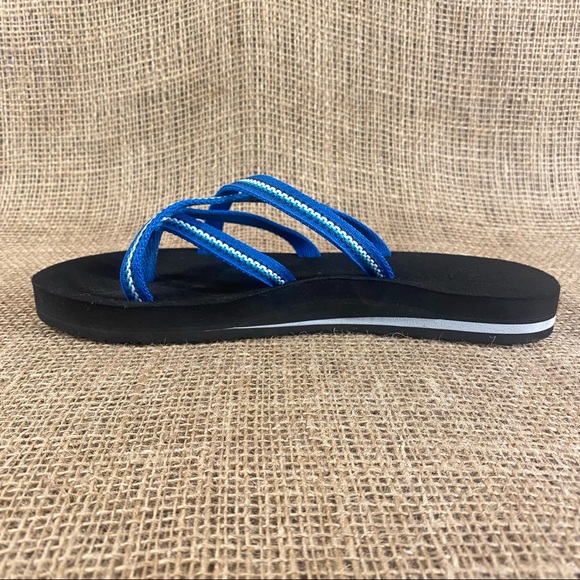 Teva sandals flip flops Blue strappy cushion Insoles Arch Support Sz  8 - Picture 6 of 12